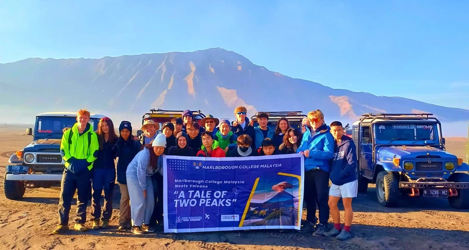 Students at Mount Bromo